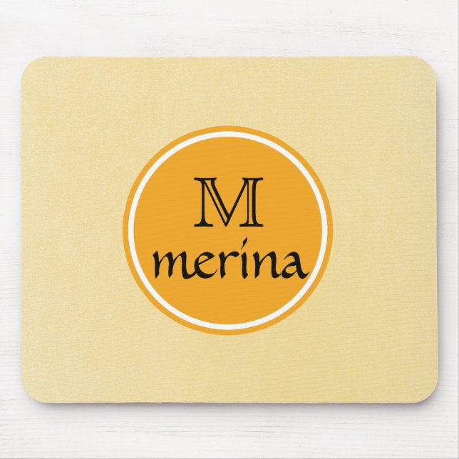 Monogram Yellow Gold Circle Mouse Pad (Front)