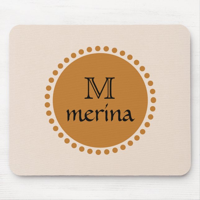 Monogram Yellow Gold Circle Mouse Pad (Front)
