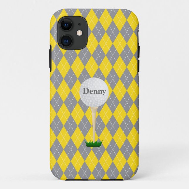 Monogram Yellow Gray White Argyle iPhone 5 Case (Back)