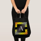 Monogram Yellow, grey and orange diamond steel Tote Bag (Front (Product))