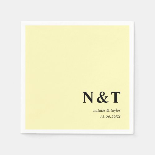 Monogram yellow napkins