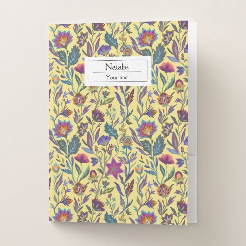 Monogram yellow pattern l Elegant trendy Pocket Folder