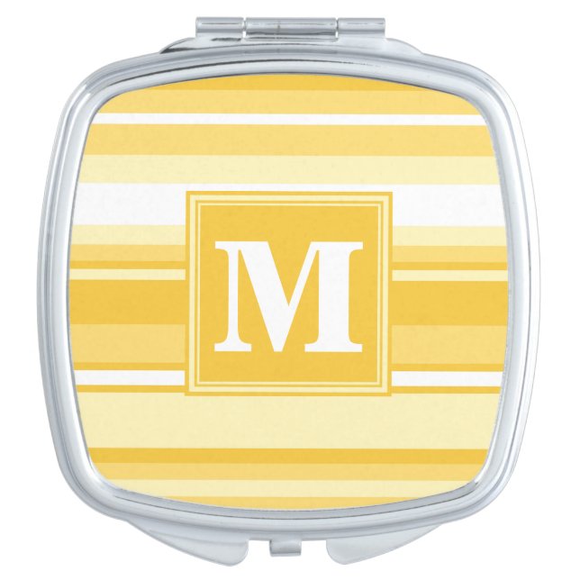 Monogram yellow stripes makeup mirror (Front)