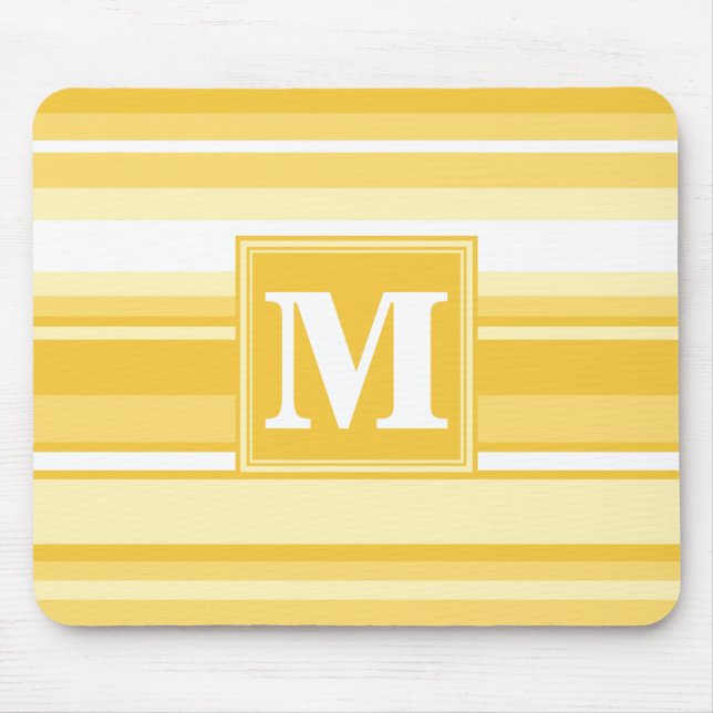 Monogram yellow stripes mouse pad (Front)