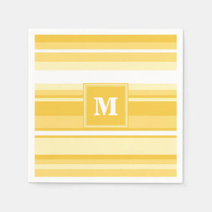 Monogram yellow stripes napkins