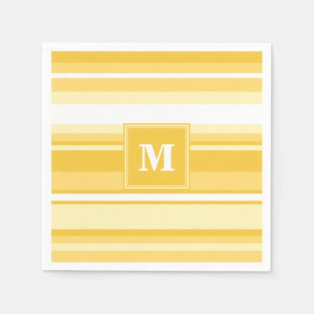 Monogram yellow stripes napkins (Front)