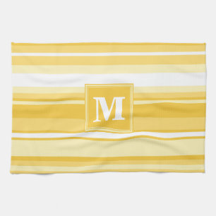 Monogram yellow stripes towel