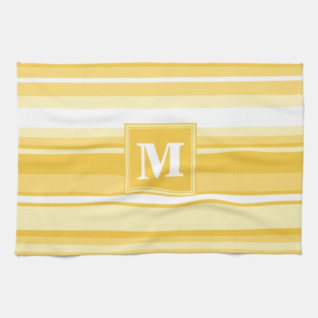 Monogram yellow stripes towel (Horizontal)