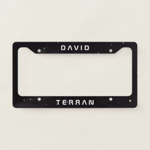 Monogram: You The Terran in Space. Funny Gift. License Plate Frame