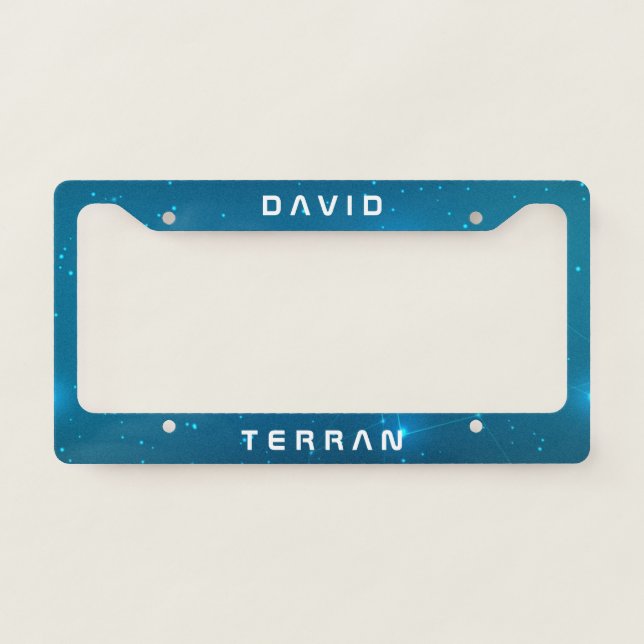 Monogram: You The Terran in Space. Funny Gift. License Plate Frame (Front)