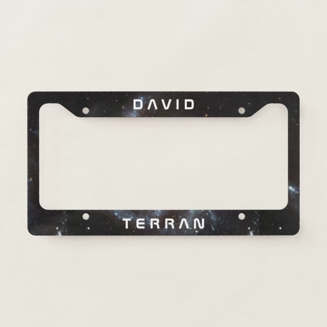 Monogram: You The Terran in Space. Funny Gift. License Plate Frame (Front)