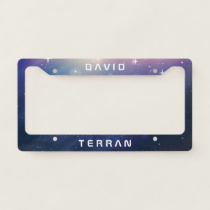 Monogram: You The Terran in Space. Funny Gift. License Plate Frame