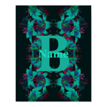 Monogram Your Initial Lily Art Personalized