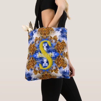 Monogram Your Initial Name Colorful Art Custom Tote Bag
