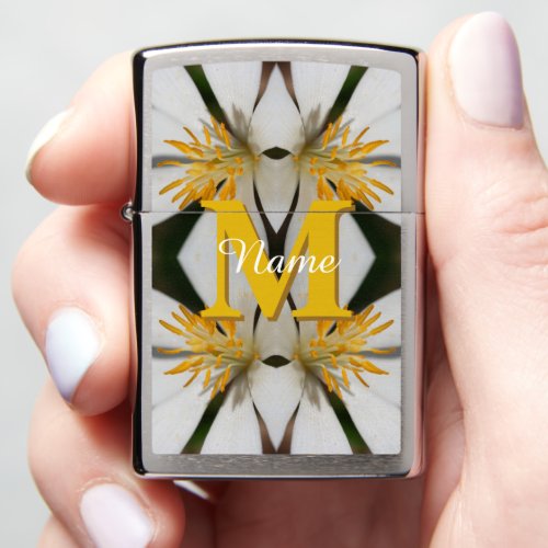 Monogram Your Initial Name Floral Personalized Zippo Lighter