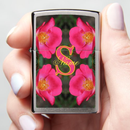 Monogram Your Initial Name Rose Art Personalized Zippo Lighter