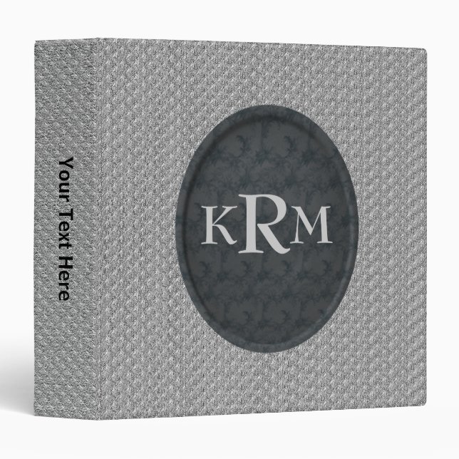 Monogram Your Initials Personalized 3 Ring Binder (Front/Spine)