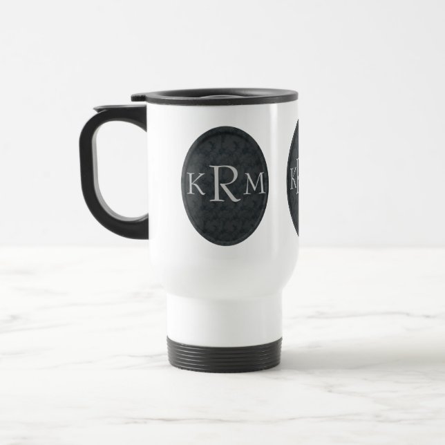 Monogram Your Initials Personalized Travel Mug (Left)