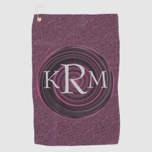 Monogram Your Initials Plum Swirls Personalized Golf Towel