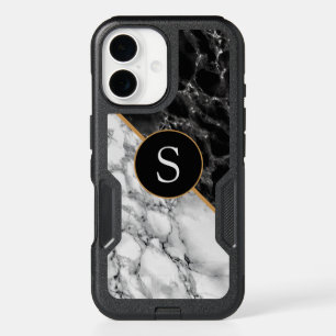 Monogram Your Letter Marble iPhone Cases