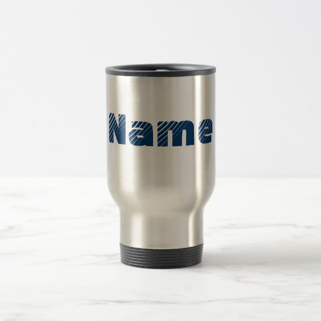 Monogram Your Name Bold Letters Personalized Travel Mug (Center)