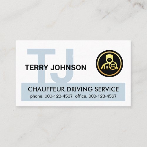 Monogram Your Name Chauffeur Driving Business Card