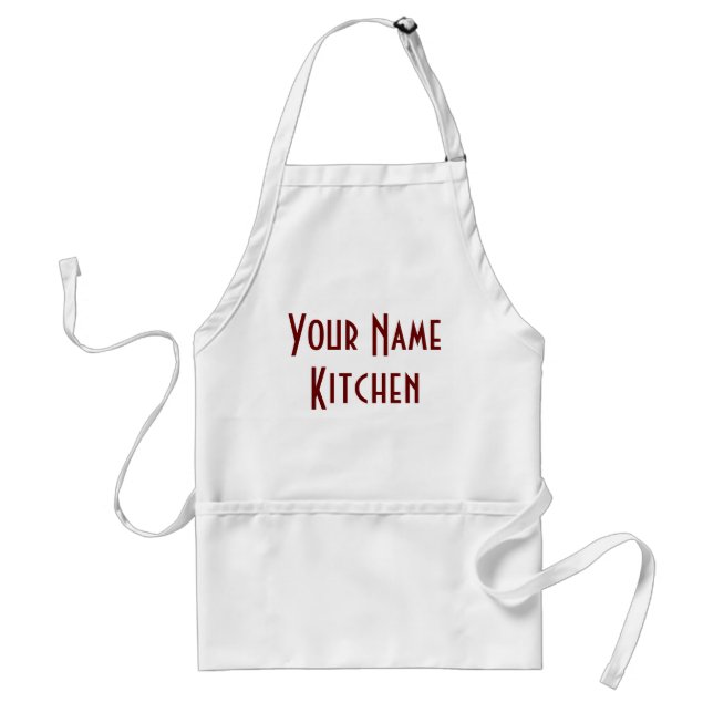 Monogram Your Name Kitchen Personalized Adult Apron (Front)