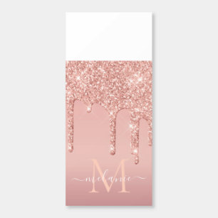 Monogram Your Name Letter Rose Gold Blush Glitter Hershey's Miniatures