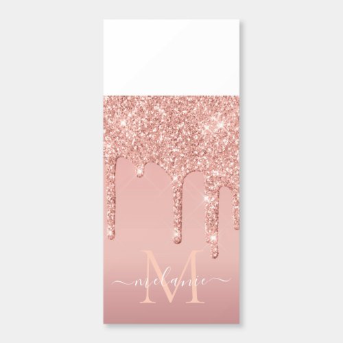 Monogram Your Name Letter Rose Gold Blush Glitter Hersheys Miniatures