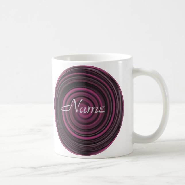 Monogram Your Name Plum Swirls Personalized Coffee Mug (Right)