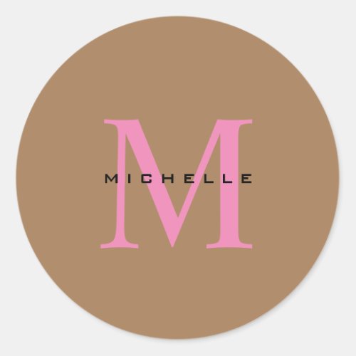 Monogram Your Name Special Gift Beloved Ones Classic Round Sticker