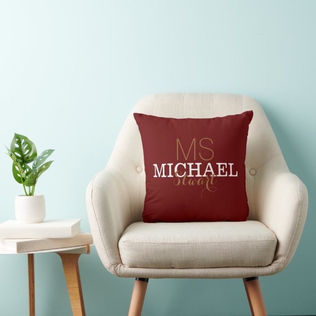 Monogram . your own name throw pillow (Chair)