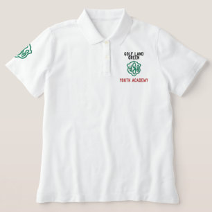 Monogram Youth Golf Club Business Red Green LOGO Embroidered Polo Shirt