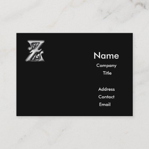Customizable Monogram Z business Cards