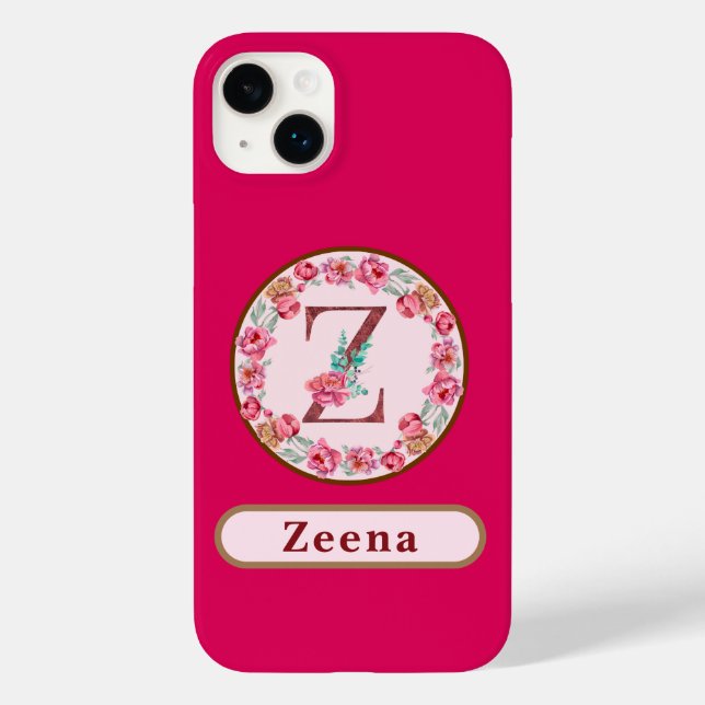 Monogram Z Floral Custom Case-Mate iPhone Case (Back)