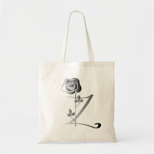 Monogram Z Hand-written w/Rose Tote Bag