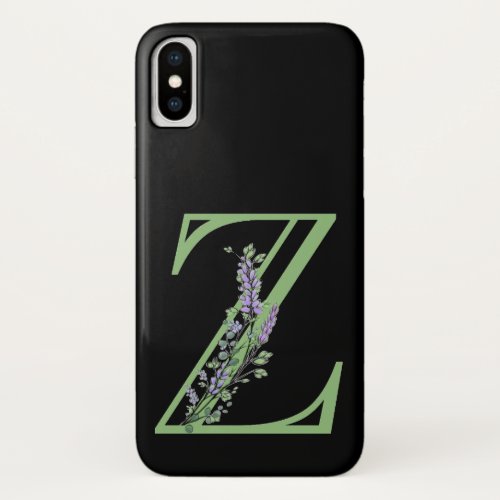 Monogram Z Lavender Eucalyptus iPhone X Case