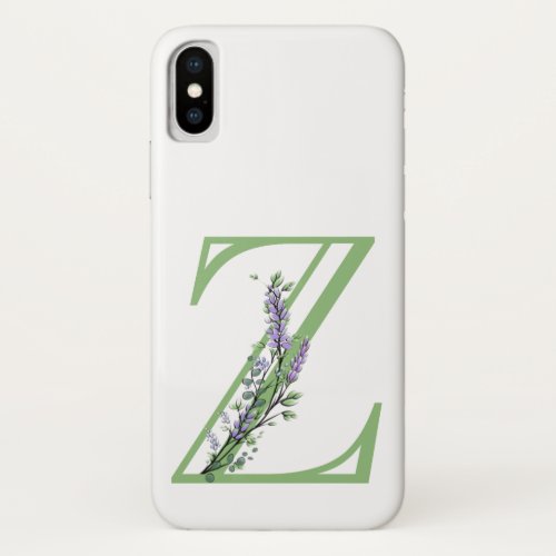 Monogram Z Lavender Eucalyptus iPhone X Case