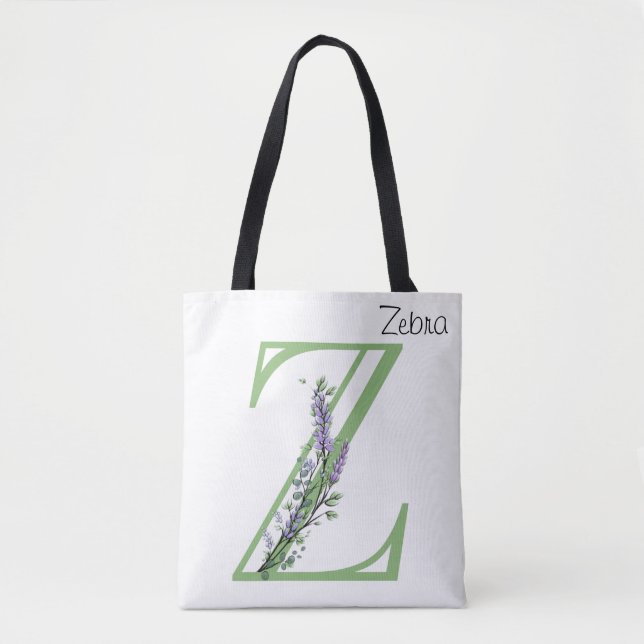 Monogram Z Lavender Eucalyptus Tote Bag (Front)