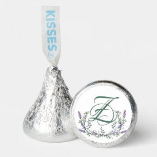 Monogram Z Lavender Eucalyptus Watercolor painting Hershey®'s Kisses®