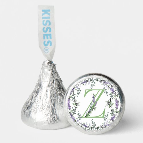 Monogram Z Lavender Eucalyptus Watercolor Painting Hersheys Kisses