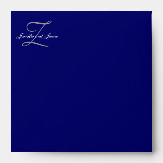 Monogram Z Navy Wedding Invitation Envelopes