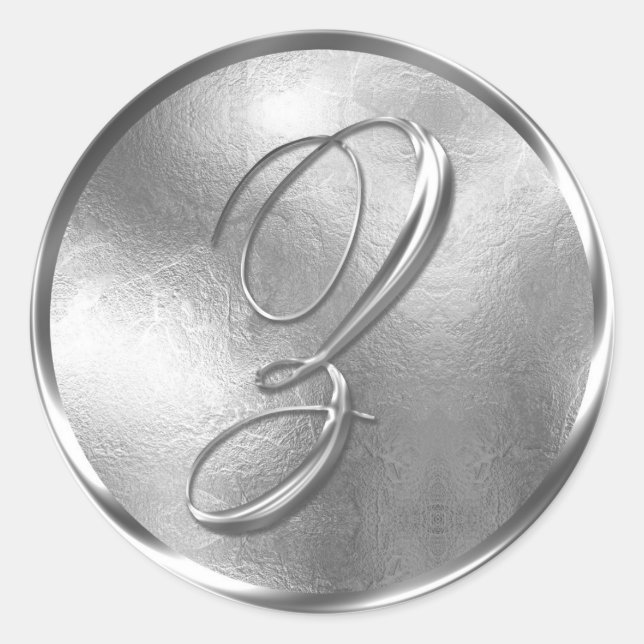 Monogram Z NONMETALLIC Silver Envelope Seal (Front)
