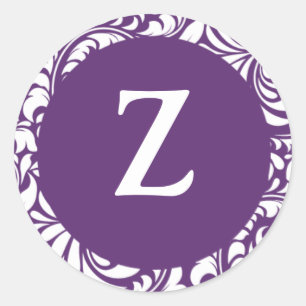 Monogram Z Plum Color Wedding Theme Monograms Seal