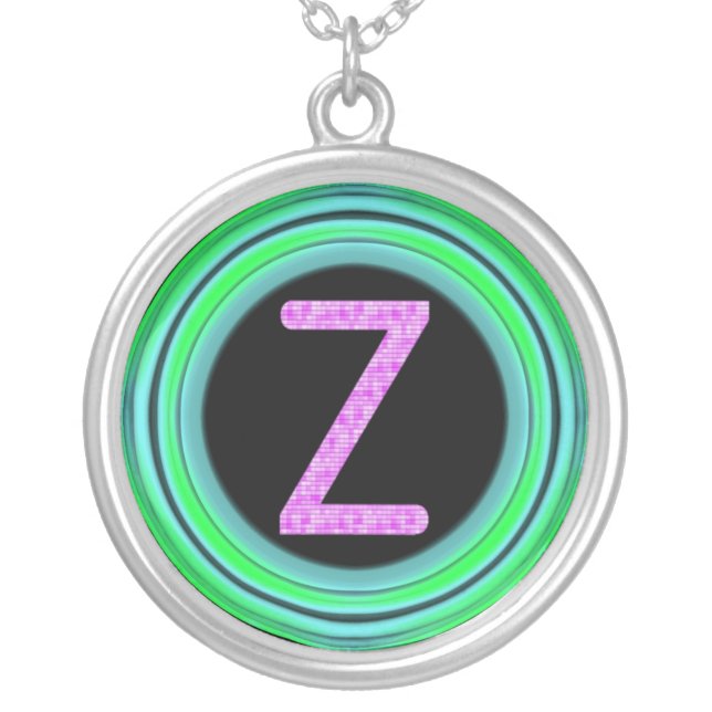 Monogram "Z" Silver Plated Necklace (Front)