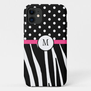 Monogram Zebra Print  iphone cover