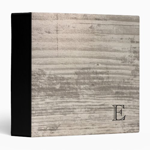 Monogram Zen Wood Grain Black Brown 3 Ring Binder