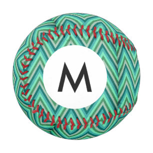 Monogram Zig Zag Striped Background Baseball