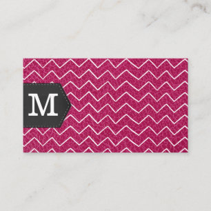 Monogram Zig Zap Pattern Leather Business Card
