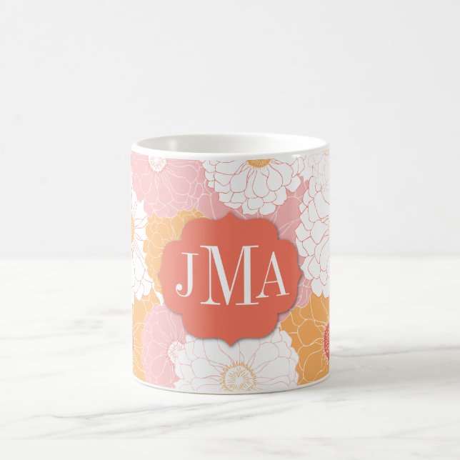 Monogram Zinnia Coffee Mug (Center)